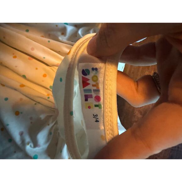 Dot Dot Smile polka dot lotus sleeveless dress 3/4 - Picture 2 of 3